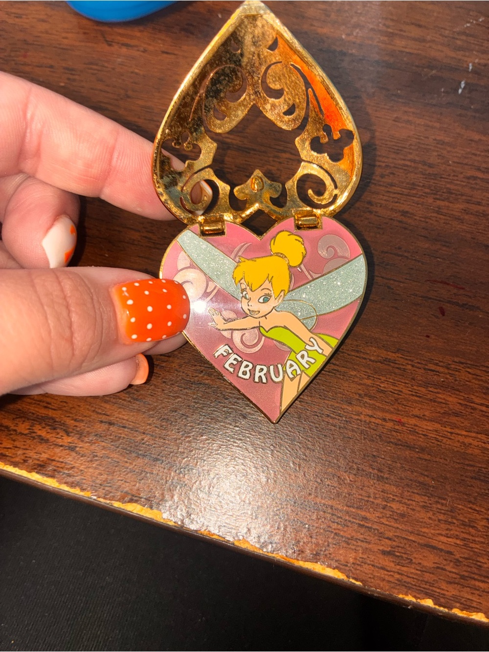 Disney Tinker Bell February Heart Trinket Box - Pink & Gold